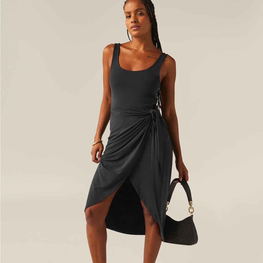 Beyond Yoga Black Midi Dress